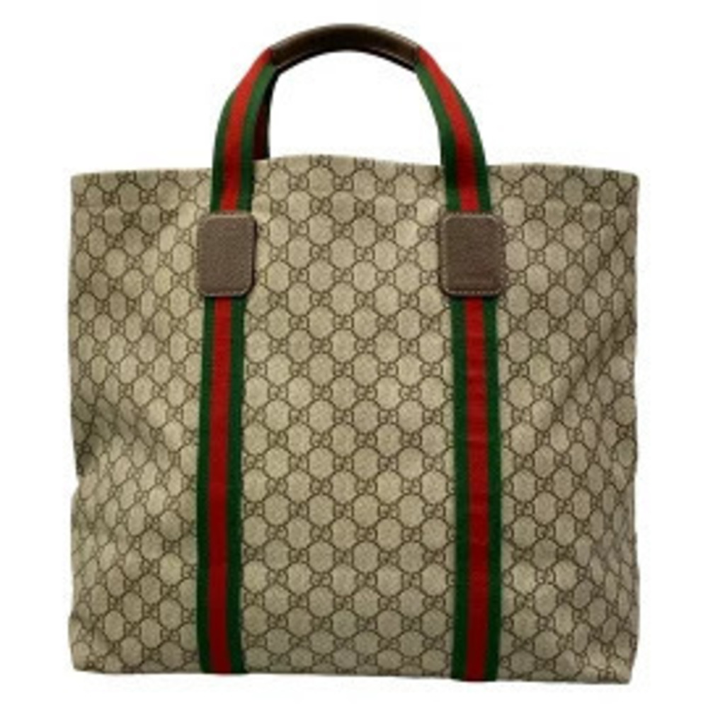 Gucci GG Tender Tote Bag Gray x Dark Brown Multi